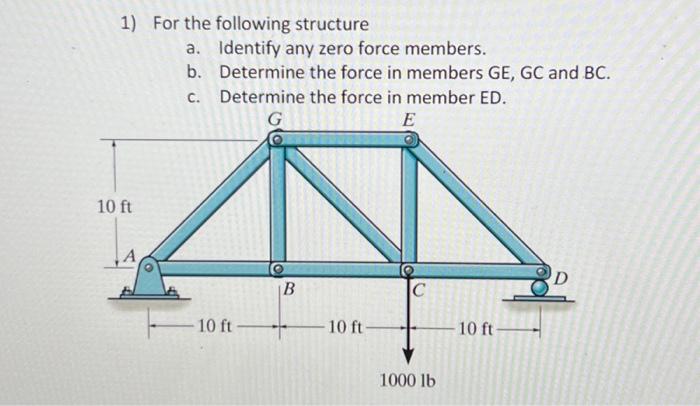 Solved 1) For the following structure a. Identify any zero | Chegg.com