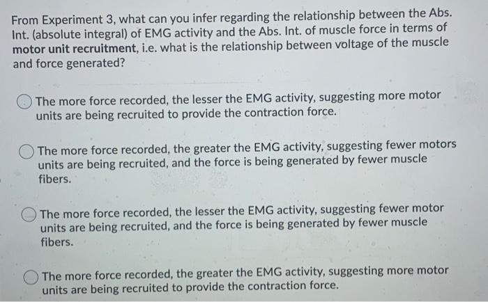 From Experiment 3, what can you infer regarding the | Chegg.com