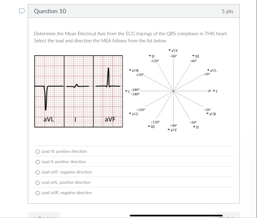 Question 105 ﻿ptsDetermine the Mean Electrical Axis | Chegg.com