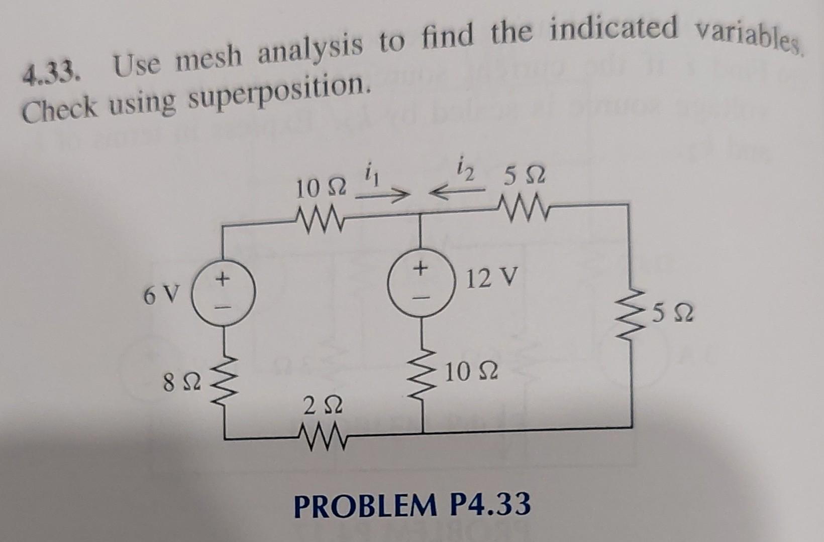 Solved 4.33. Use mesh analysis to find the indicated | Chegg.com