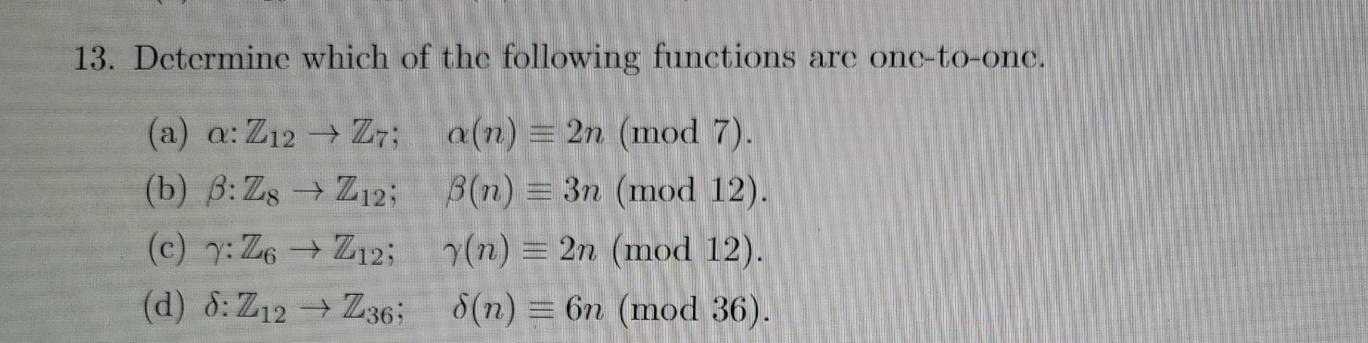 Solved 13. Determine which of the following functions are | Chegg.com
