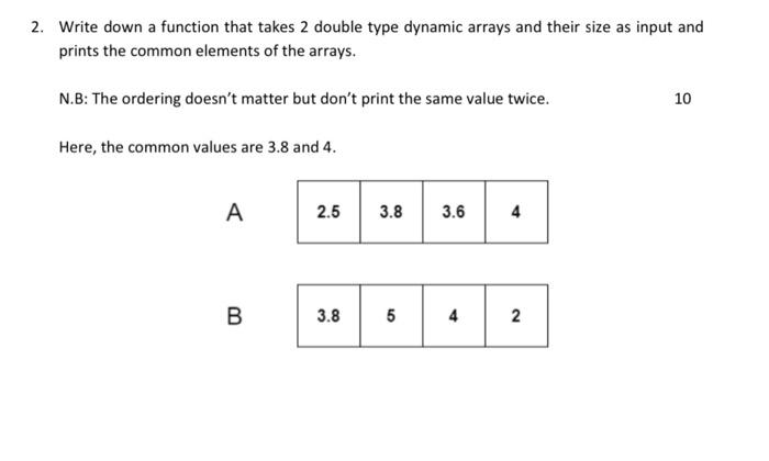 Solved 2. Write down a function that takes 2 double type | Chegg.com