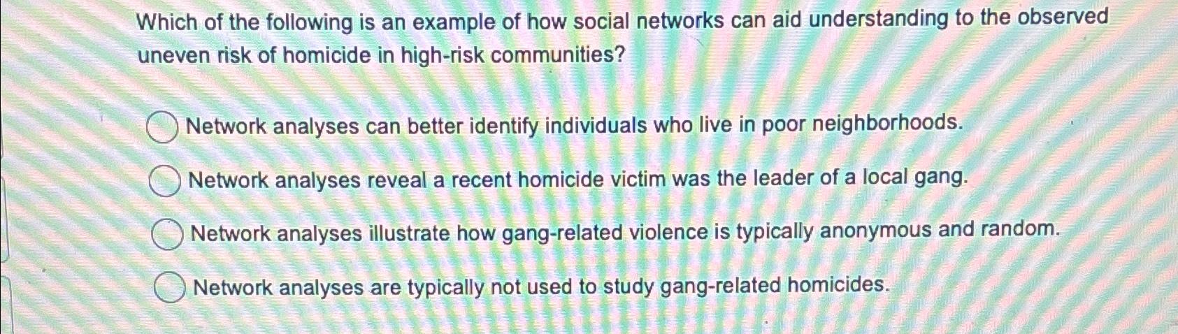 Solved Which of the following is an example of how social | Chegg.com