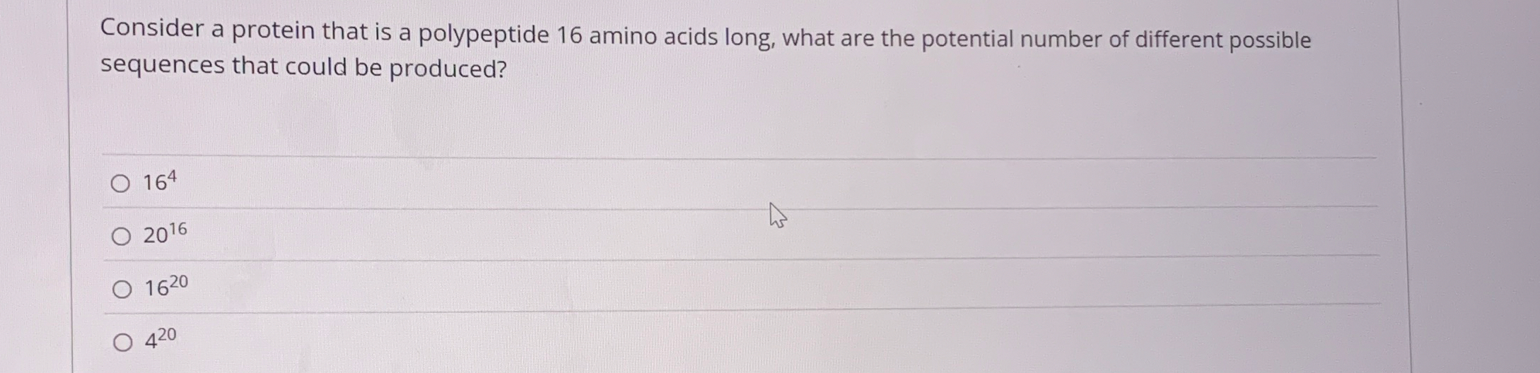 Consider a protein that is a polypeptide 16 ﻿amino | Chegg.com