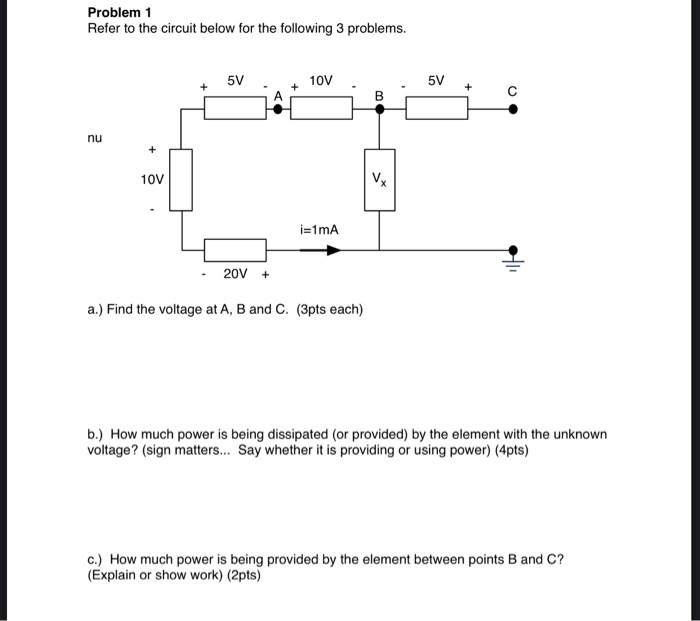 Solved Problem 1 Refer to the circuit below for the | Chegg.com