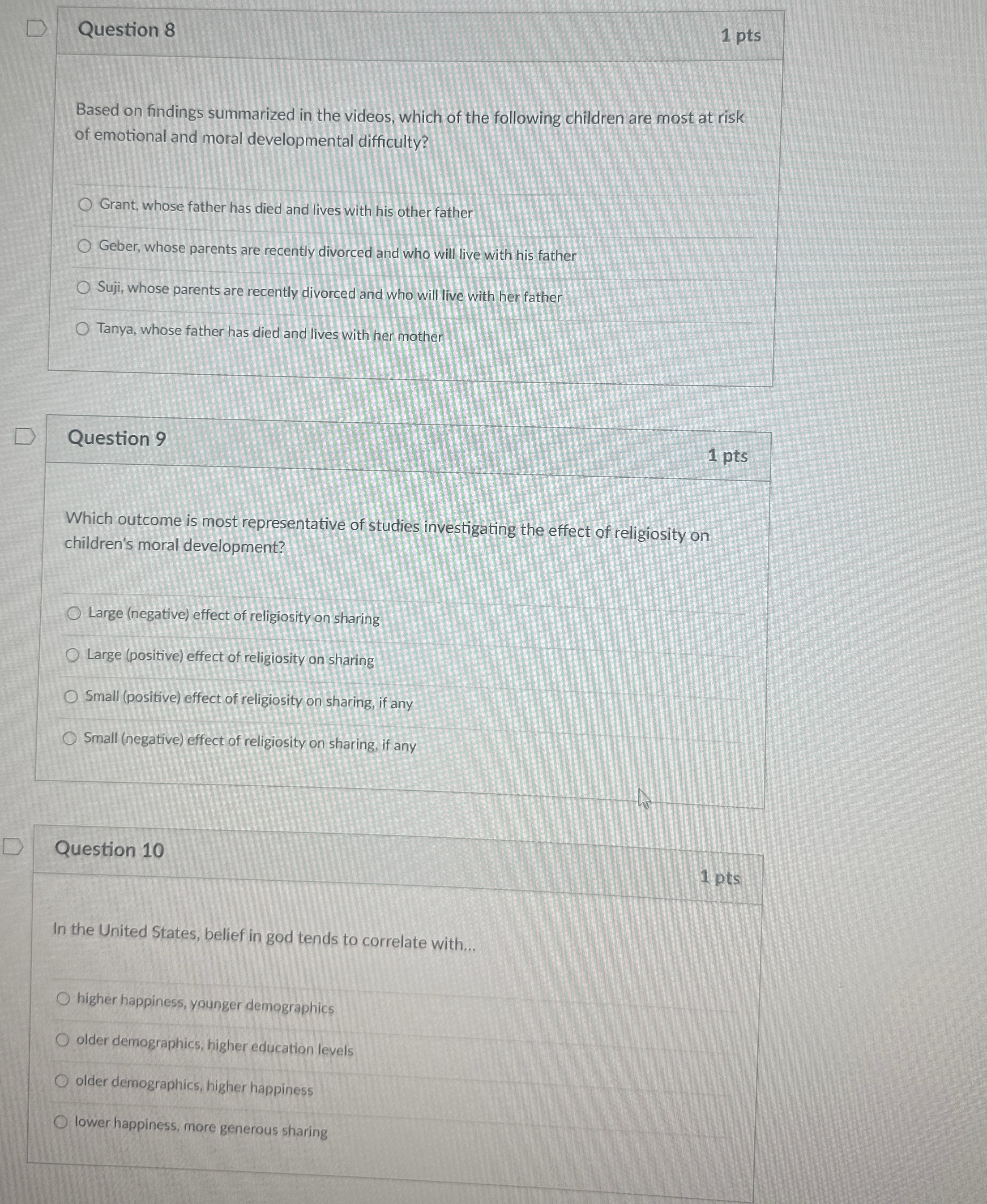 Solved Question 81 ﻿ptsBased on findings summarized in the | Chegg.com