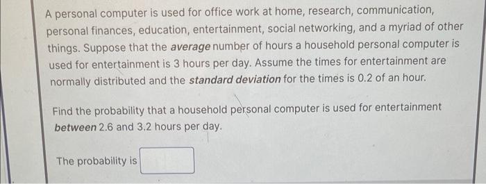 Solved A personal computer is used for office work at home, | Chegg.com