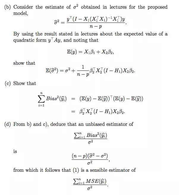 Solved 2. In this question we consider derivation of | Chegg.com