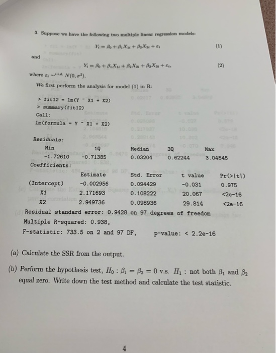 Solved 3 Suppose We Have The Following Two Multiple Line Chegg Com