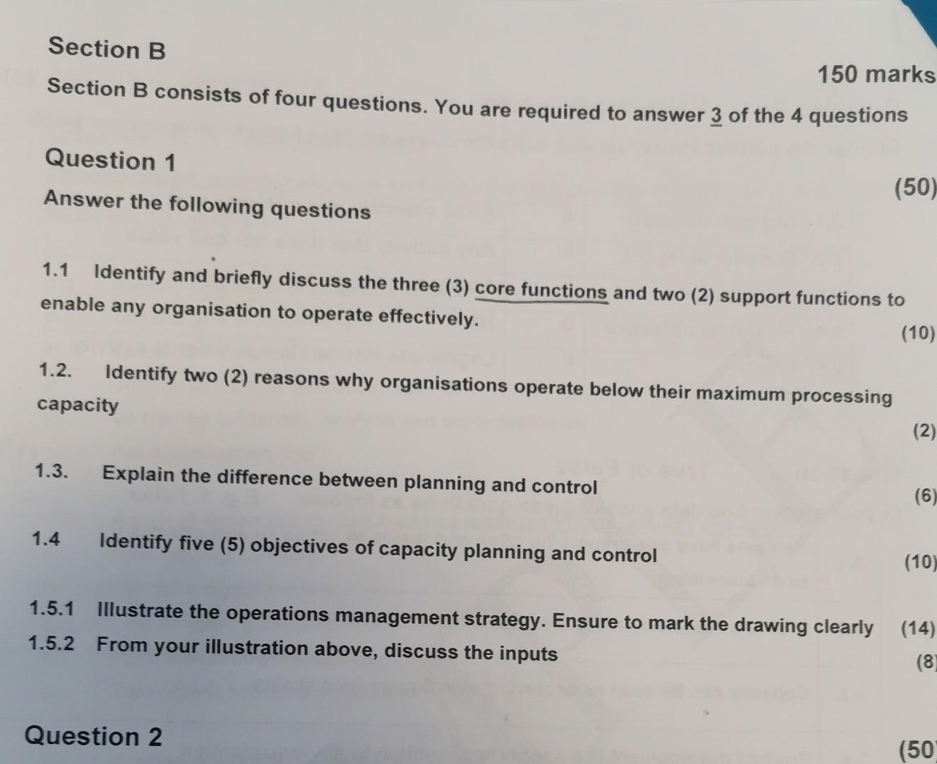 Solved Section B Section B Consists Of Four Questions. You | Chegg.com