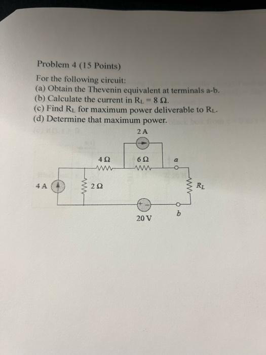 Solved Problem 4 (15 Points) For the following circuit: (a) | Chegg.com