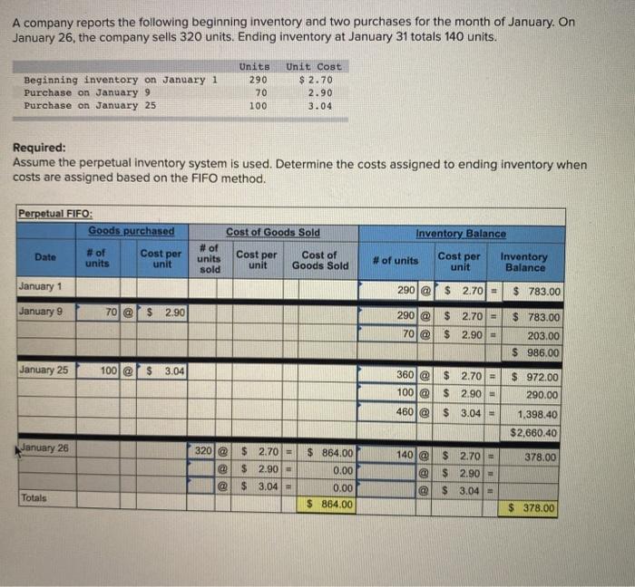 Solved A company reports the following beginning inventory | Chegg.com