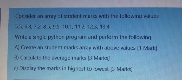 Solved Write the python program to solve the following | Chegg.com