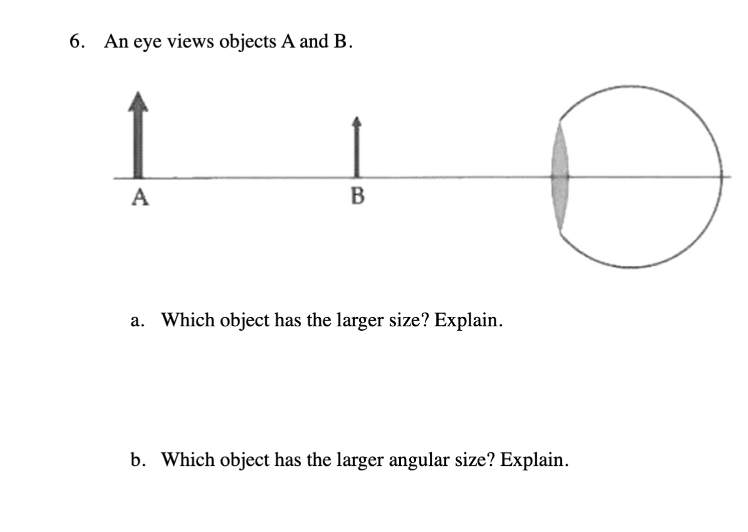 Solved Explain in detail please!An eye views objects A and | Chegg.com