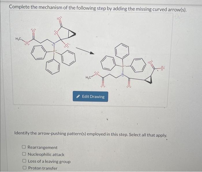 Solved Complete The Mechanism Of The Following Step By | Chegg.com