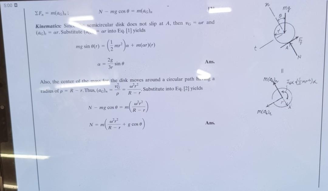 Solved *17-116. The disk of mass m and radius r rolls | Chegg.com
