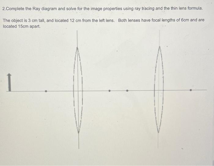 Solved 2.Complete the Ray diagram and solve for the image | Chegg.com