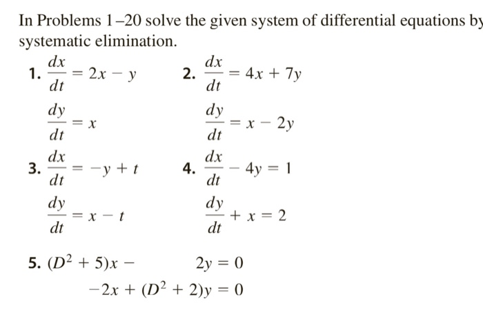 Solved In Problems 1–20 solve the given system of | Chegg.com