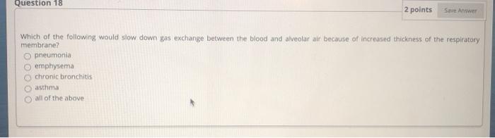 Solved Question 18 2 points Which of the following would | Chegg.com