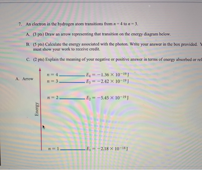 Solved An Electron In The Hydrogen Atom Transitions From N=4 | Chegg.com