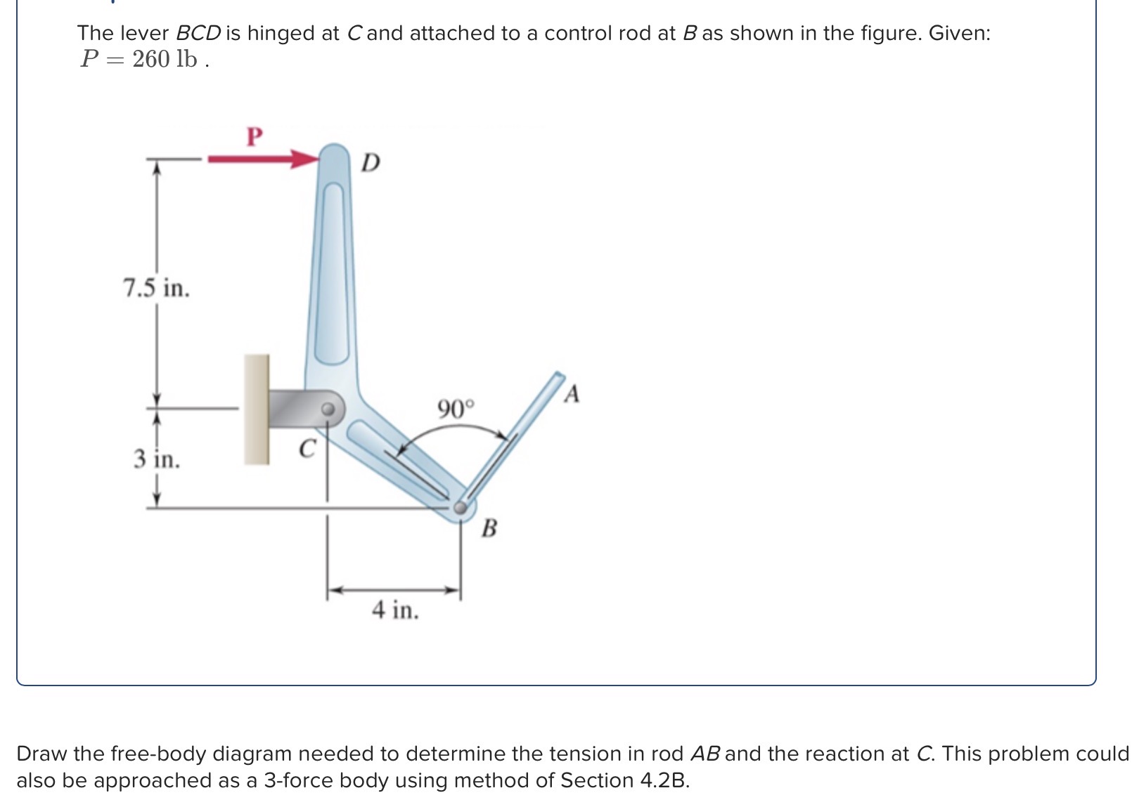 The lever \( ﻿B C D \) ﻿is hinged at \( ﻿C \) ﻿and | Chegg.com