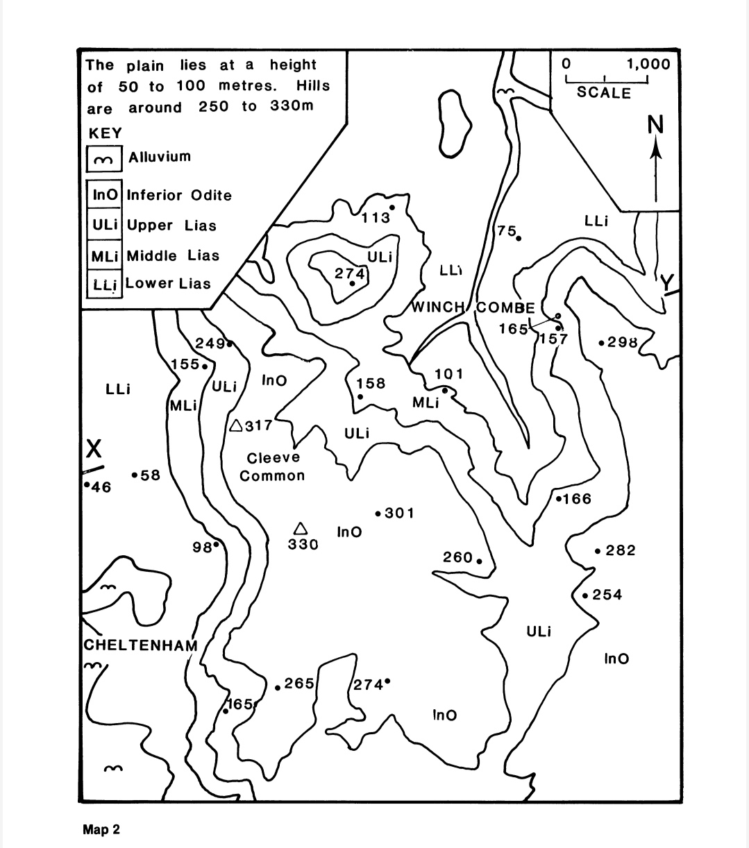 Draw the cross section of this map but firstly start | Chegg.com