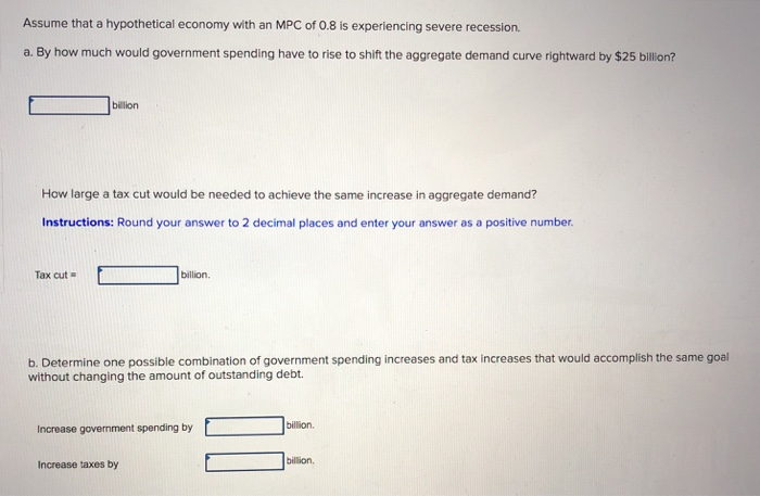 Solved Assume that a hypothetical economy with an MPC of 0.8 | Chegg.com