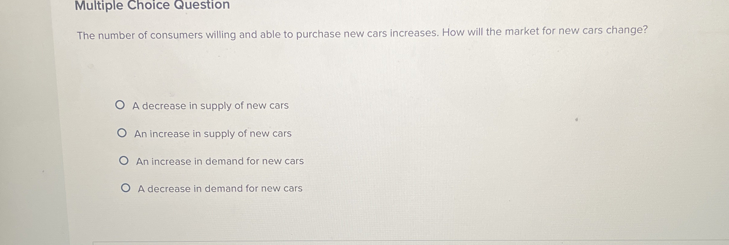 Solved Multiple Choice QuestionThe number of consumers | Chegg.com