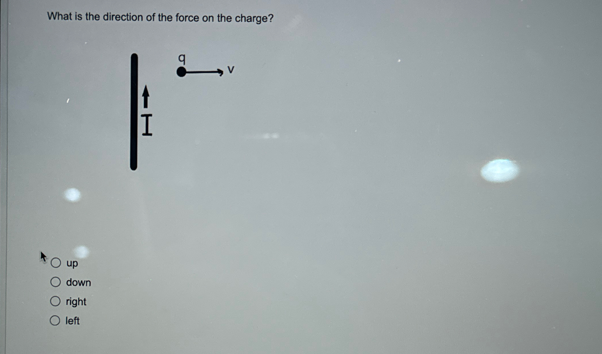 Solved What is the direction of the force on the charge? | Chegg.com