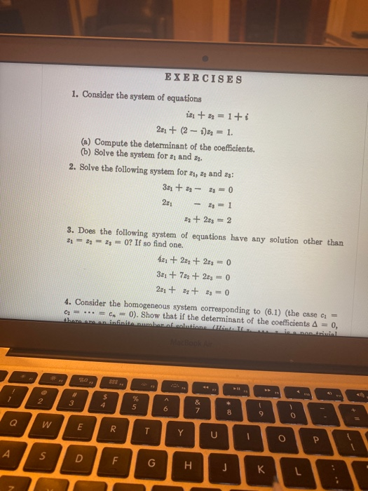 Solved Exercises 1 Consider The System Of Equations Ia Chegg Com