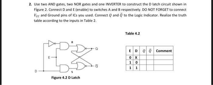 Solved 2. Use Two AND Gates, Two NOR Gates And One INVERTER | Chegg.com