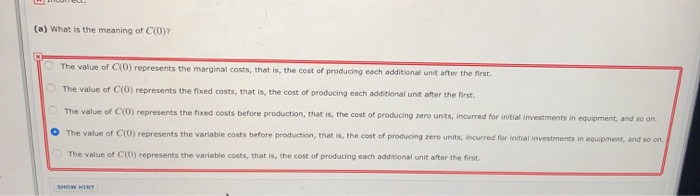 Solved Question 26 Let C Q Be The Total Cost Of Producin Chegg Com