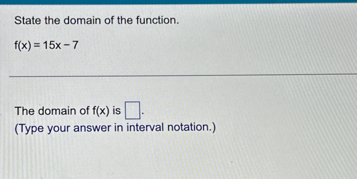 state the domain of f(x)