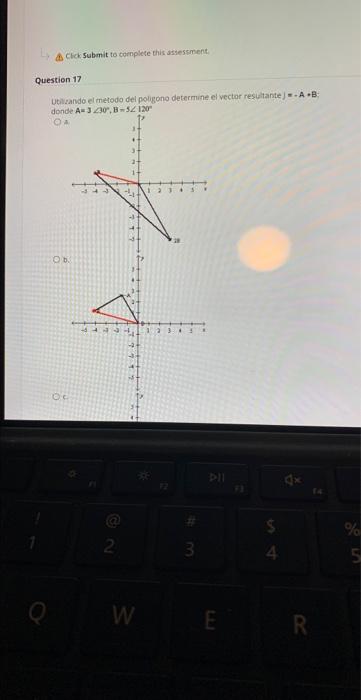 Utiluando el metodo del polgóno determine el vectar resilante \( j=-A+B \) : donde \( A=J \angle 30^{\circ}, \mathrm{B}-5 \an