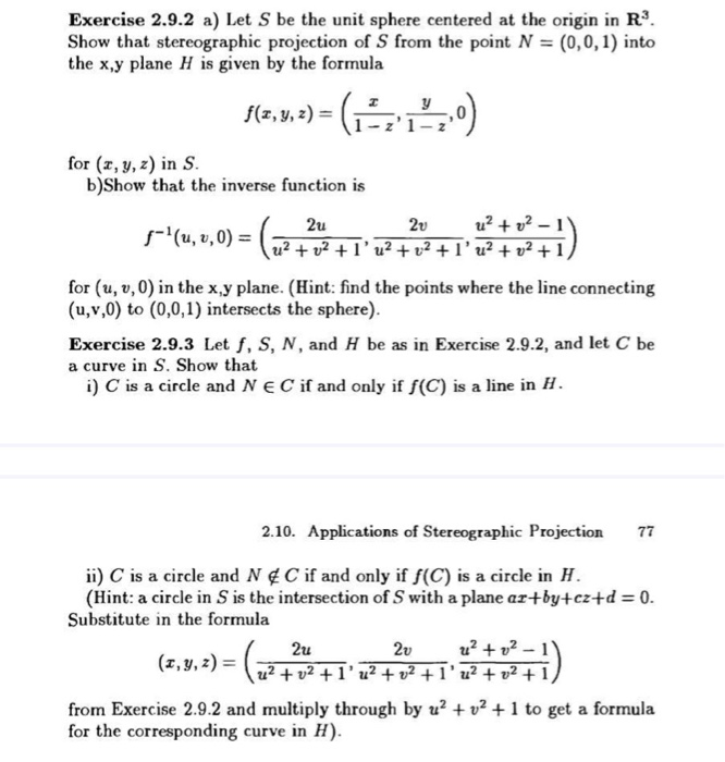 Solved Show That Stereographic Of S Fromhow To Solve This Chegg Com