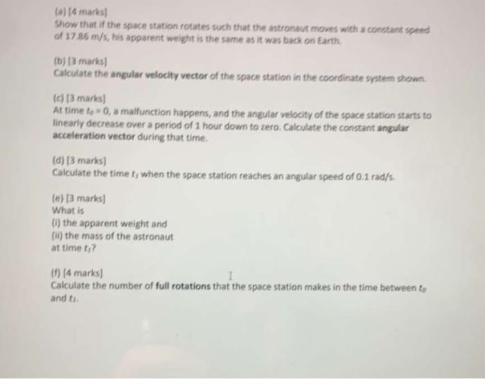 Solved L. + As schematically shown above, an astronaut with | Chegg.com