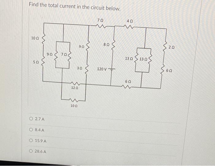 Solved Find the total current in the circuit below. 100 50 O | Chegg.com