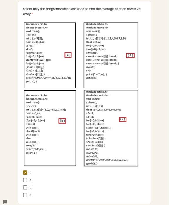 Solved select only the programs which are used to find the Chegg