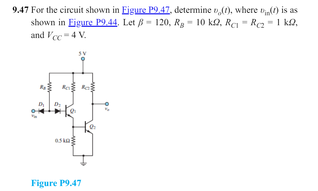 Solved Figure P9.449.47 ﻿For the circuit shown in Figure | Chegg.com