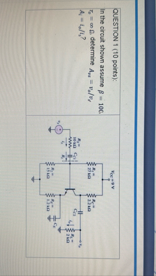 Solved QUESTION 1 (10 ﻿points):In the circuit shown assume | Chegg.com