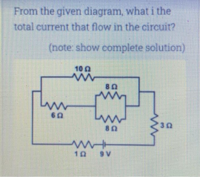 Solved From the given diagram, what i the total current that | Chegg.com