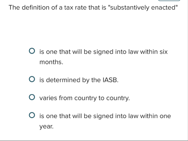 Solved The definition of a tax rate that is 