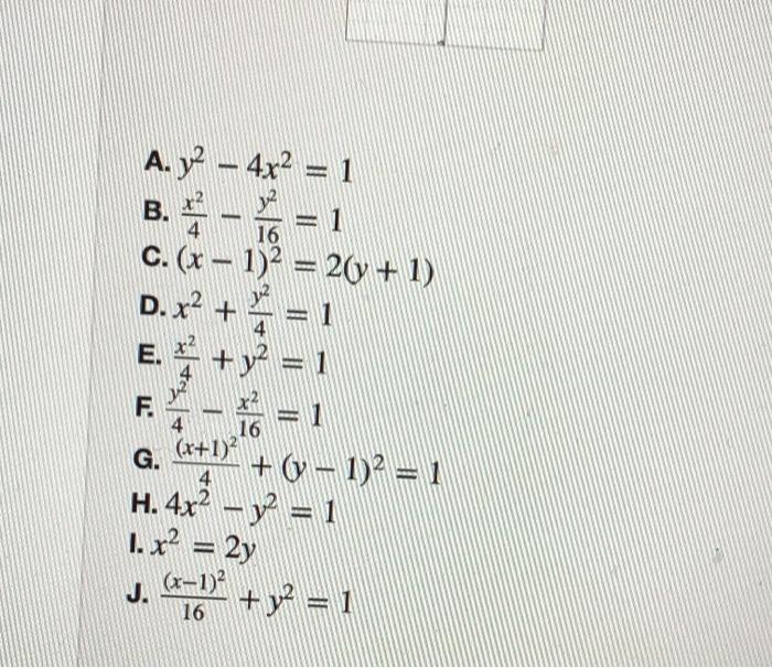 Solved Match Each Graph To Its Equation For All Graphs On Chegg