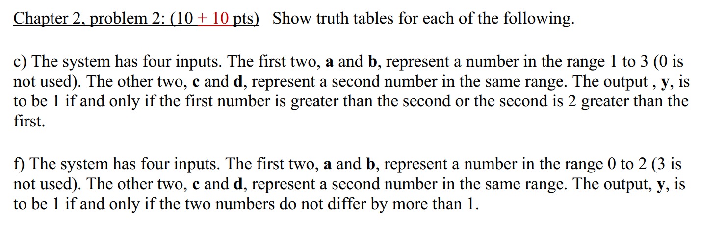 Solved Show the truth table for the following. The system | Chegg.com