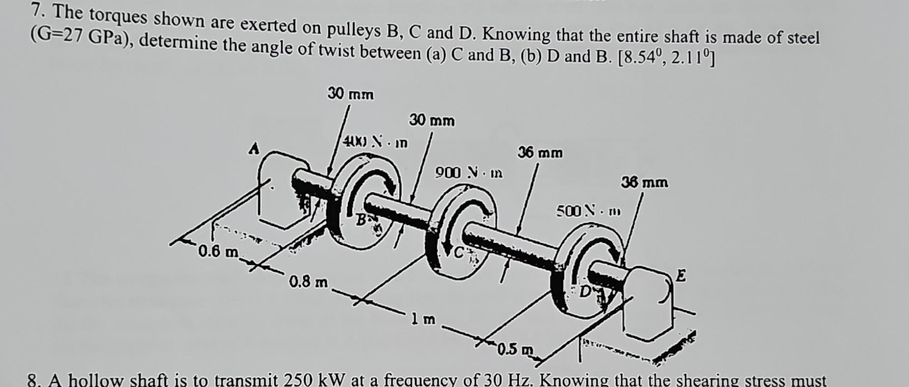 Solved 7. The Torques Shown Are Exerted On Pulleys B, C And | Chegg.com