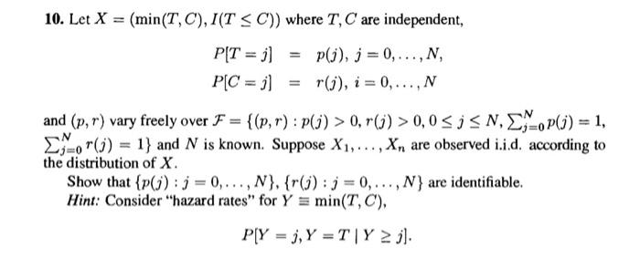 Solved 10 Let X Min T C It 0 R J 0 05 5n 2 0 P Chegg Com