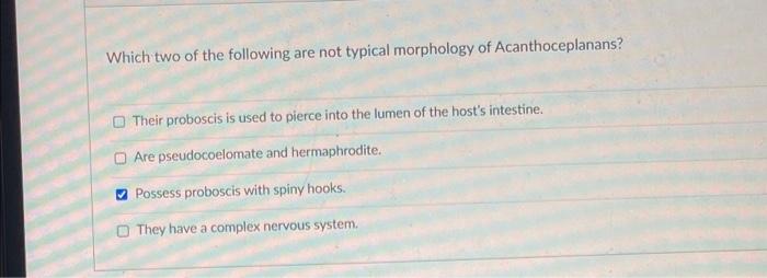 Solved Which two of the following are not typical morphology | Chegg.com