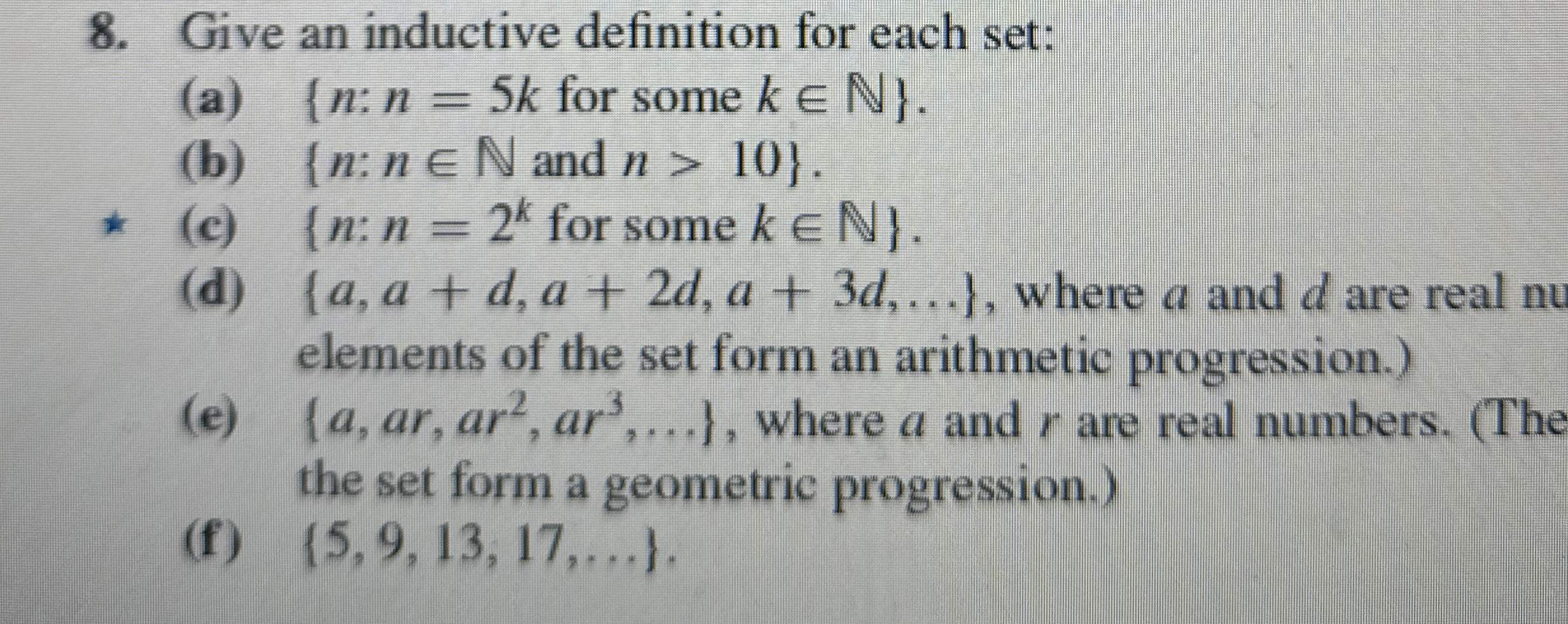 Solved Give an inductive definition for each set:(a) ﻿ for | Chegg.com