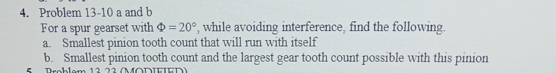 Solved 4. Problem 13-10 A And B For A Spur Gearset With 