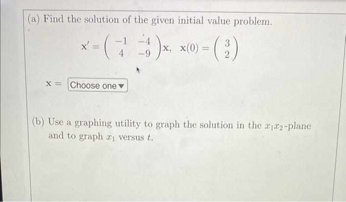 Solved Find the solution of the given initial value problem. | Chegg.com
